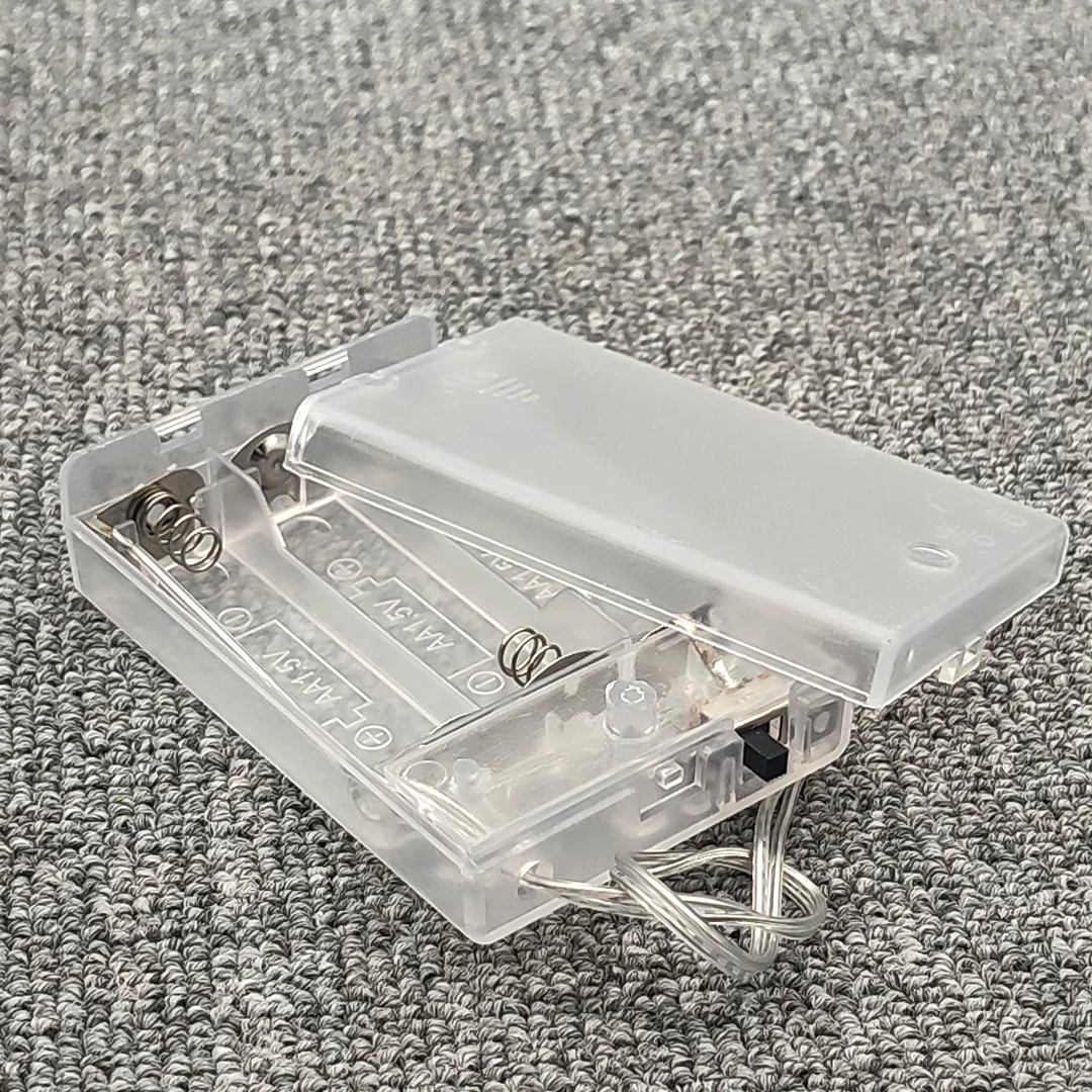 5Pcs 3*AA Battery Holder AA Battery Box 3AA Battery Case With Switch Lead Transparent 4.5V Switch On The Side