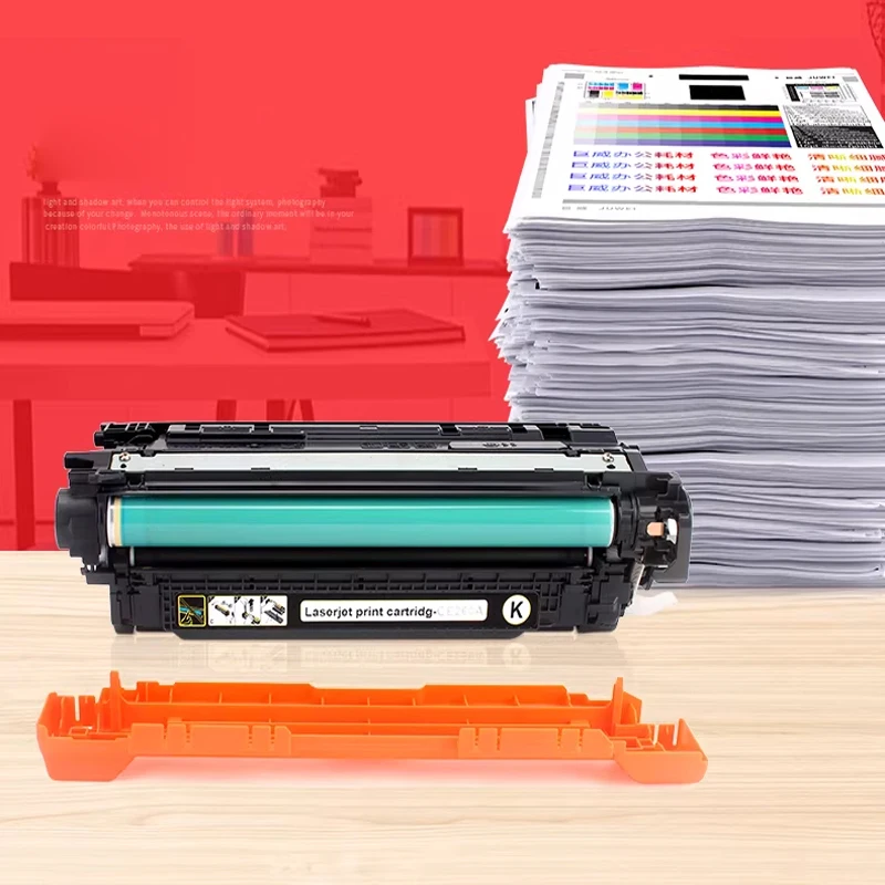 1 paquete de cartucho de tóner cp3525 CM3530 cp3525dn, cartucho de tóner CE250A hp504a, cartucho de tóner cp3525n cm3530fs para impresora a color