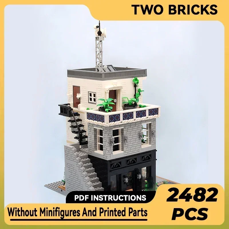 City Street View Model Moc Building Bricks Corner News Agency Technology Modular Blocks Gifts Christmas Toys DIY Sets Assembly