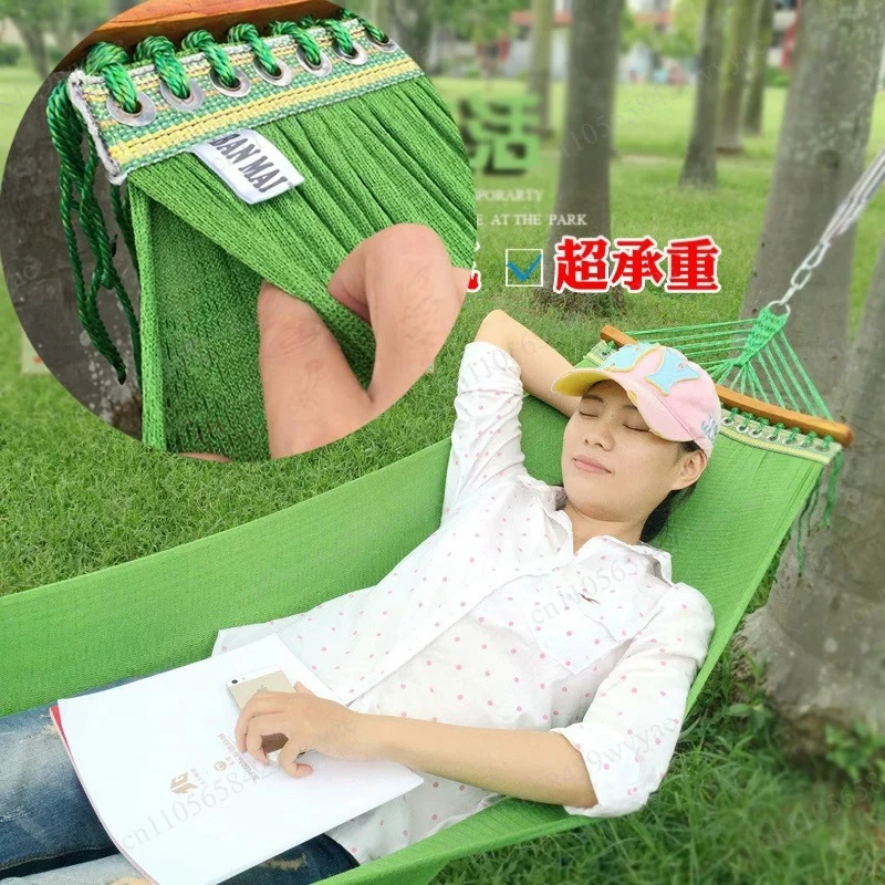 Ice Silk Hammock Outdoor Anti-rollover Thickened Double Mesh Breathable Mesh Nylon Bed Camping Double Swing Mesh Bed