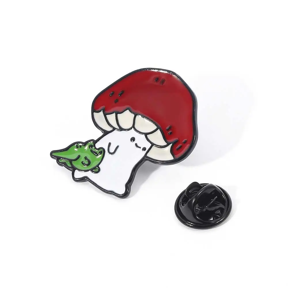 Commemorative Mushroom and Froggo Collar Brooch Jewelry Accessories Mushroom Brooches Brooches Pin Enamel Pin Lapel Brooch