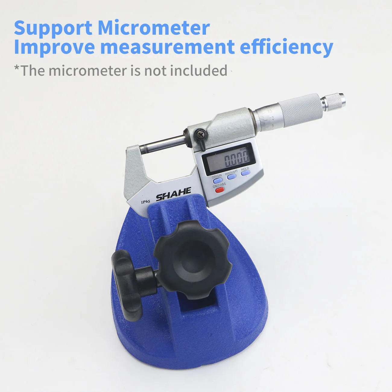 SHAHE Precision Micrometer Holder Stand Base ฐานเหล็กหนักที่แข็งแกร่งสําหรับไมโครมิเตอร์