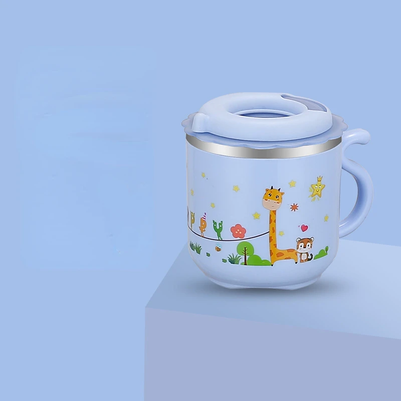 270ML Kids Water Sippy Cup Creative Cartoon Baby Feeding Cup with Straws Leakproof Water Bottle  Portable Children\'s Cups