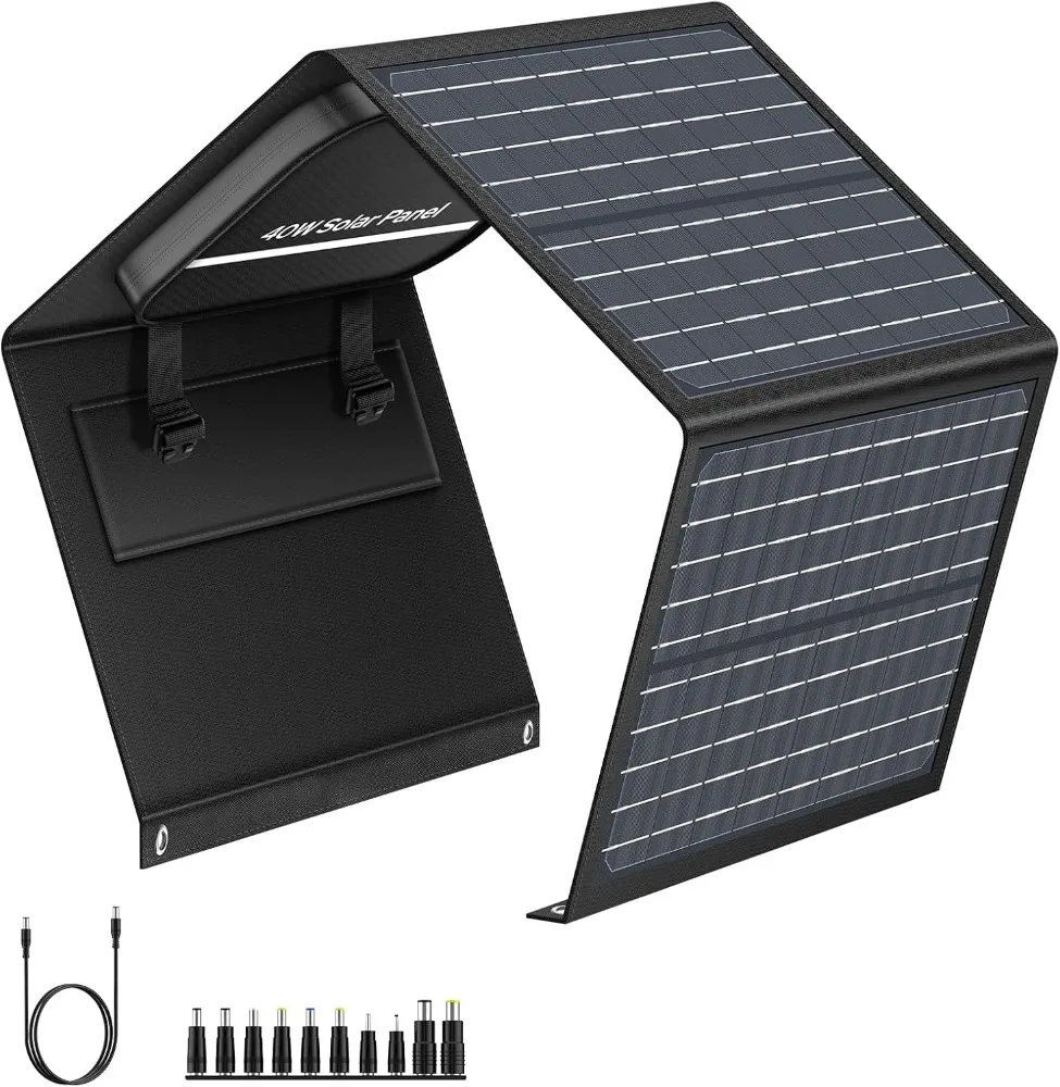 

Portable Solar Panel Charger 40W Foldable Solar Panel for Portable Power Station, IPhone, IPad, Laptop, Camping Solar Panels