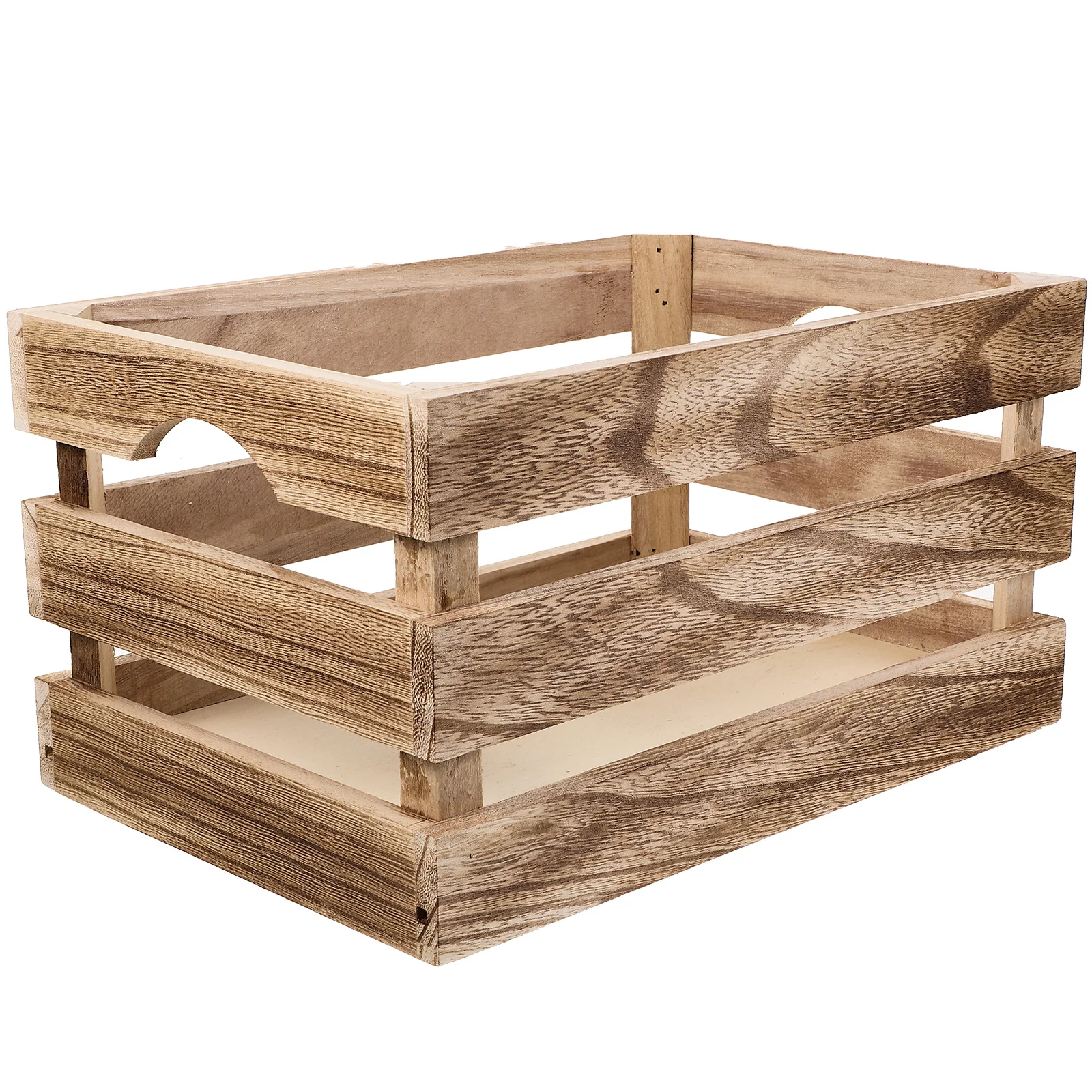 

Vintage Wooden Storage Basket crate box for Home Bedroom handmade gifts organizer light brown foldable bins clothes