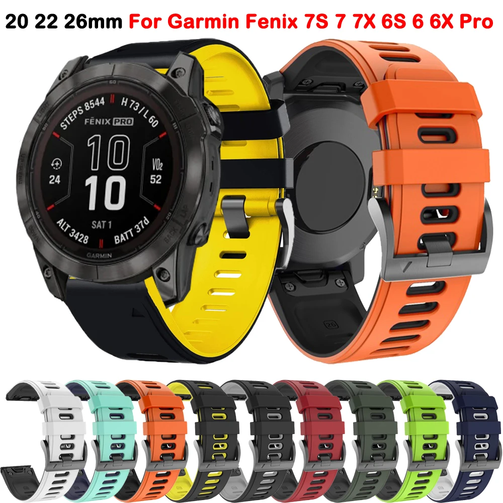 QuickFit 26 22 20 mm smartwatchbanden voor Garmin Fenix 7X 7 7S Pro Epix 6S 6 6X Pro 5S 5 5X Plus Easyfit siliconen polsbanden