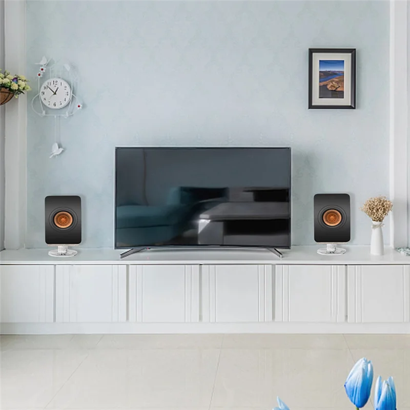 مكبر صوت مكتبي من الأكريليك دعامة حامل مكبرات الصوت تقف لـ KEF LS50 Meta/LS50 اللاسلكية II/Q150/Q350/R3 Meta/LSX II سهلة الاستخدام