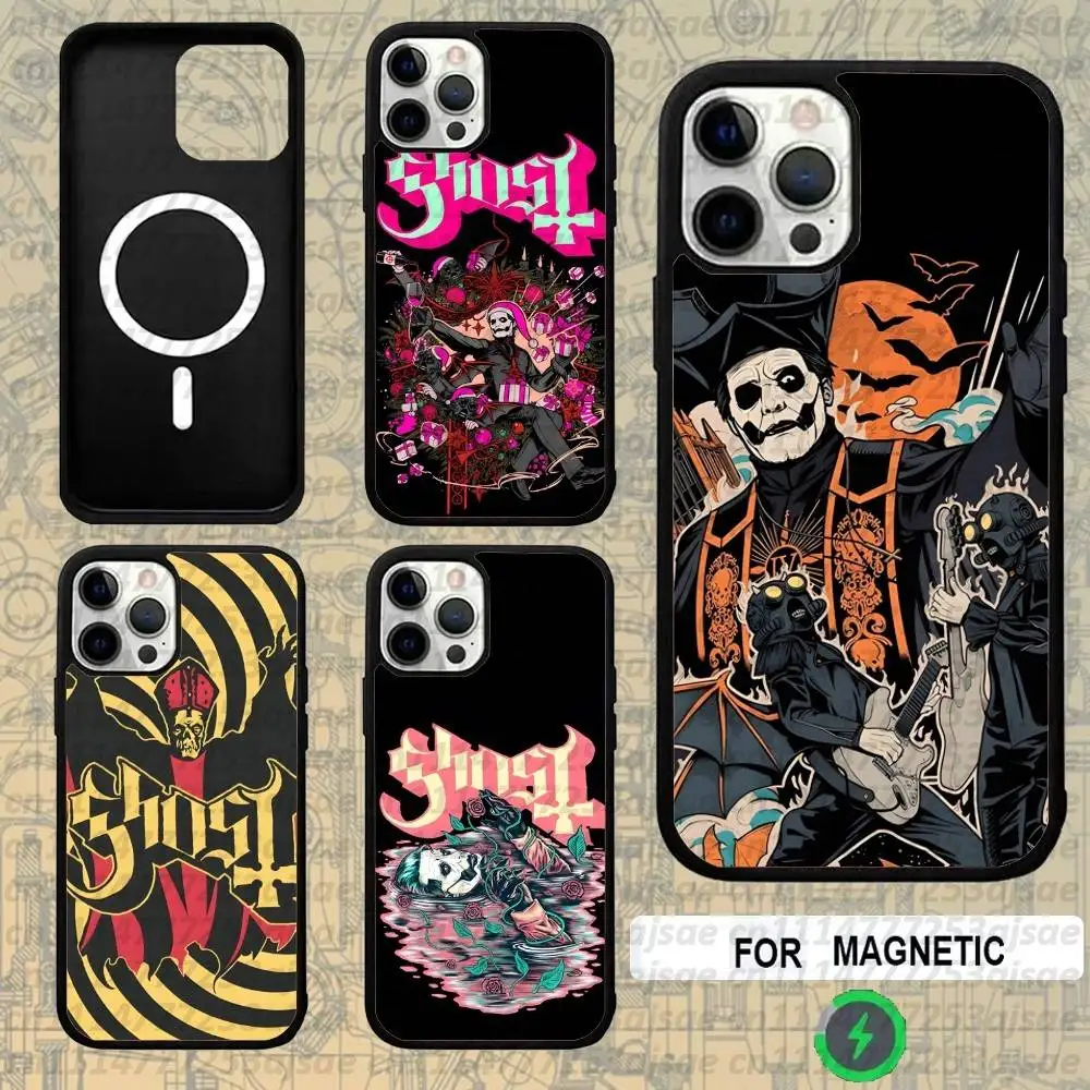G-Ghost Heavy Metal Band For Magsafe Wireless Charger Case For iPhone 18,15,16,17,13,14,11,12,Pro,Max,Plus,E,Air,Mini Magnetic