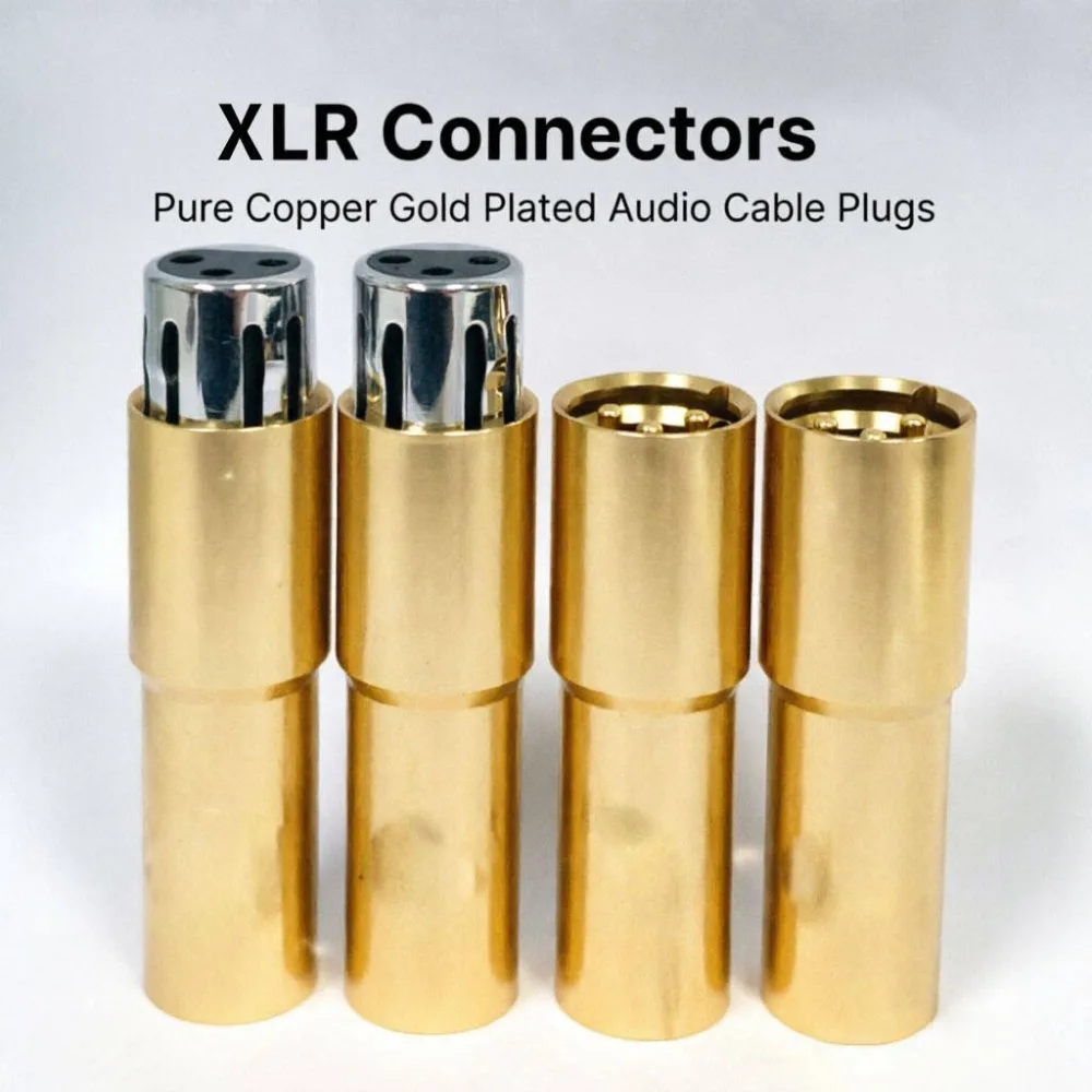 Pro-Grade Neutrik Style 9mm Heavy Duty XLR Connector Male to Female Gold Over Copper Solder Type Cannon Audio Adapter for Stage