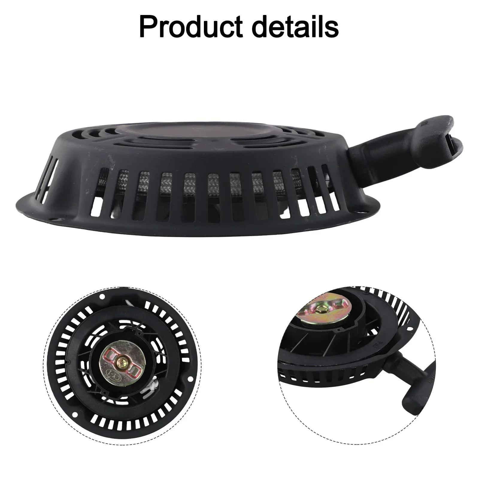 Schwarzer Rückstoßstarter, robuster Rückstoßstarter, Motorstarter, kompatibler Starter, optimale Leistung, Kompatibilität verschiedener Marken