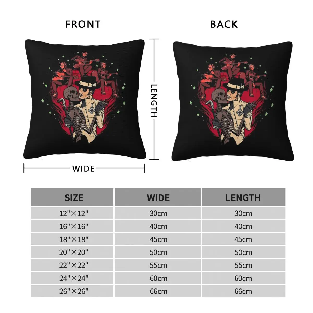 Ghost Band Papa Emeritus Skeleton Square Pillowcase Polyester Linen Velvet Printed Zip Decor Pillow Case Bed Cushion Cover