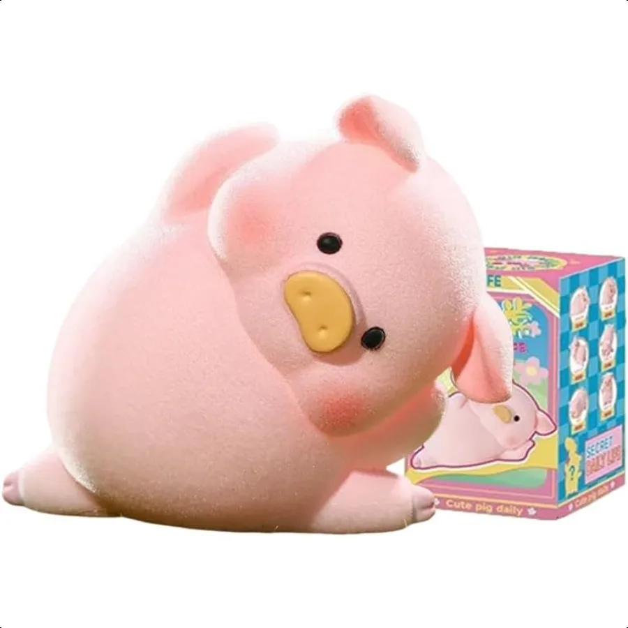

Flocking Cute Piggy Daily Life 1PC Pig Blind Box Bags Figures Collectible Toys Birthday Gifts Miniature Figurines Dector