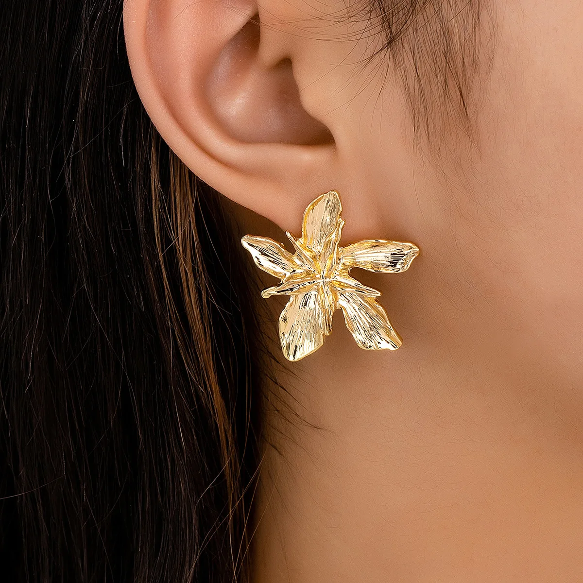 2024 New Stainless Steel Sunflower Earrings for Women Gold Color Lava Solar Radiation Earrings Party Jewelry Gift