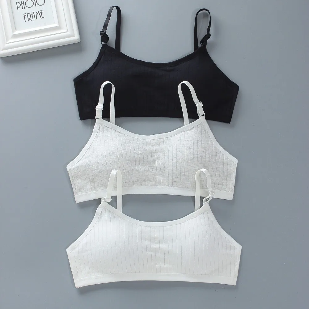 New Cotton Kids Sports Training Bras Back Buckle Casual Children Tube Tops Elastic Underwear Teenage Girl Sports Bra Student