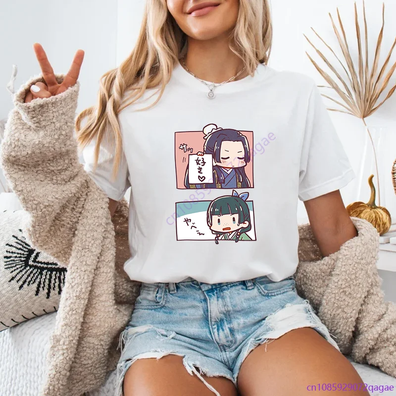 

Популярная рубашка в стиле аниме «Дневники аптекартии», женская милая футболка «Дневники аптекартии», топ