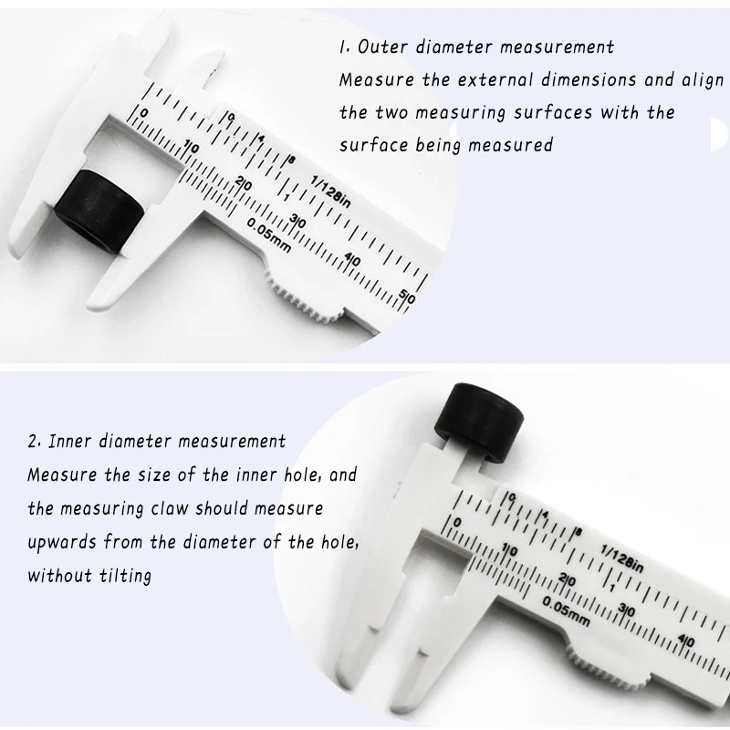 80mm Mini Plastic Sliding Vernier Caliper Gauge Measure Tool Ruler Micrometer Hand Tool