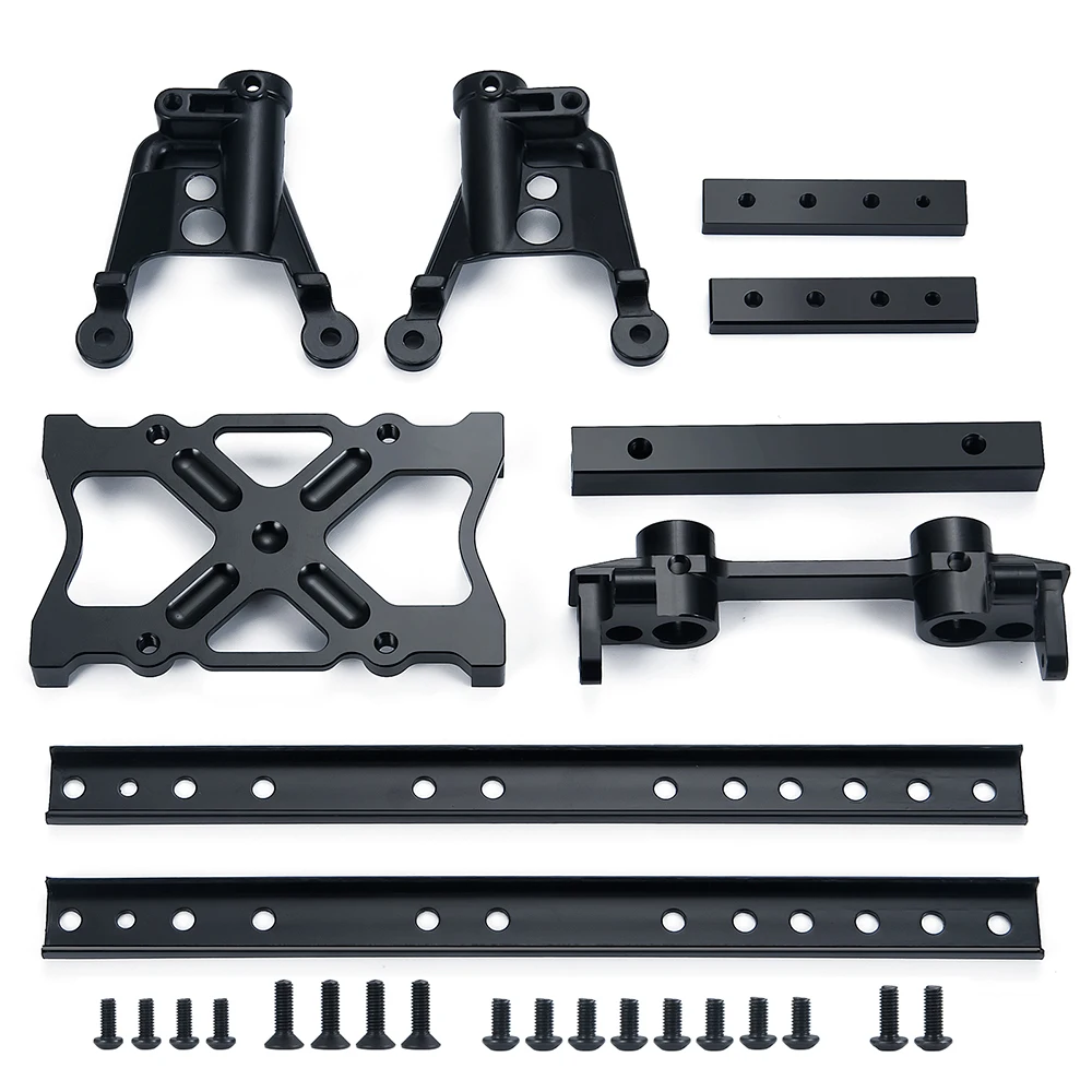 

YEAHRUN Металлический комплект направляющих шасси 6x6 с амортизаторами и креплением на бампер для 1/10 RC Crawler Axial SCX10 90046 90047