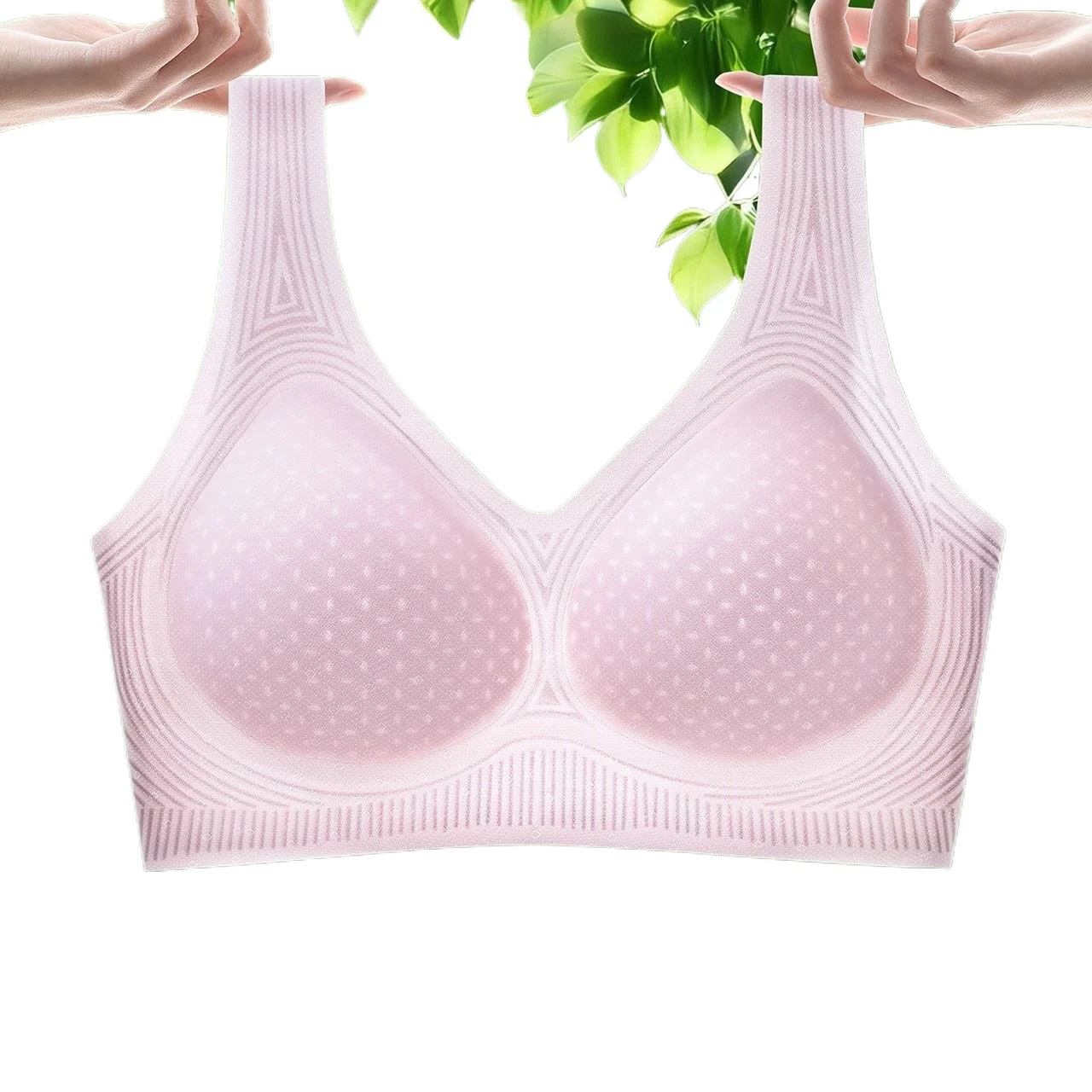 KUCLUT Women’s Fixed Cup Ice Silk Cooling Summer Small Bust Push-Up Breathable Wireless Bra Vest