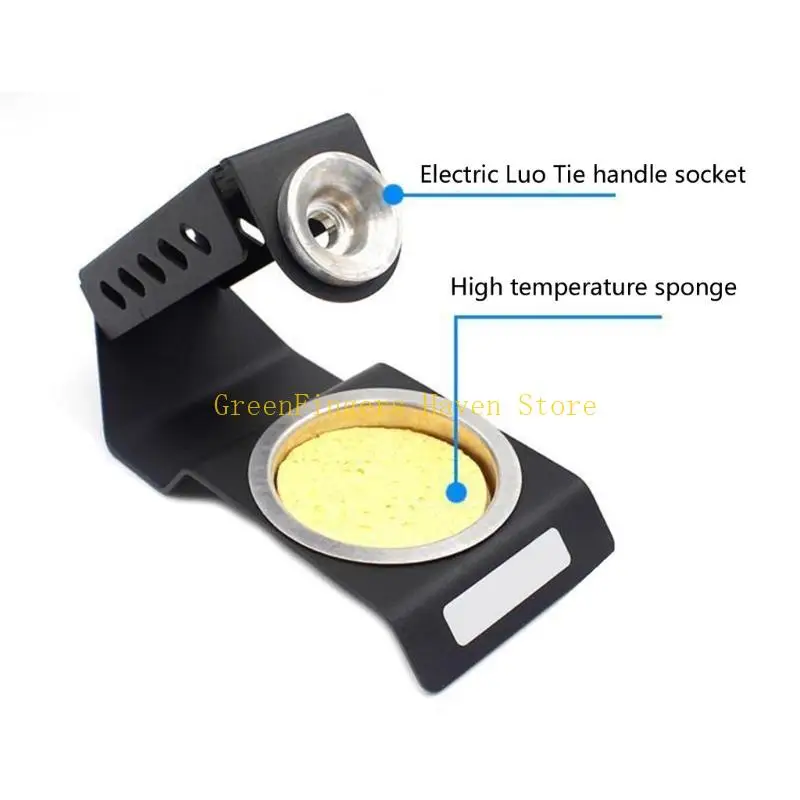 F68D Soldering Iron Holder Solder Iron Stand Black Base Soldering Tip Cleaner Soldering Iron Station Stand for T3A Soldering