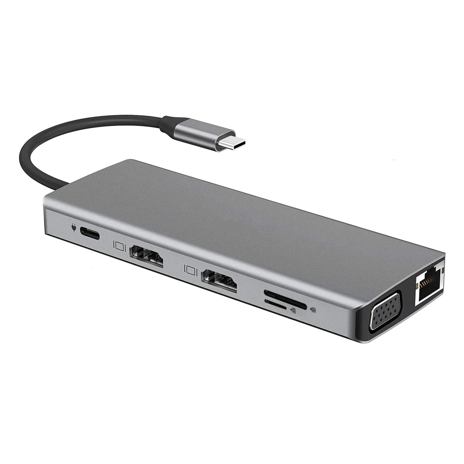 Imagem -04 - tipo Usb c Hub Tipo-c a Hdmi 4k Vga Adaptador Rj45 Lan Ethernet sd tf pd Usb-c 3.0 3.5 mm de Áudio Microfone para Macbook Pro Otg 12 em