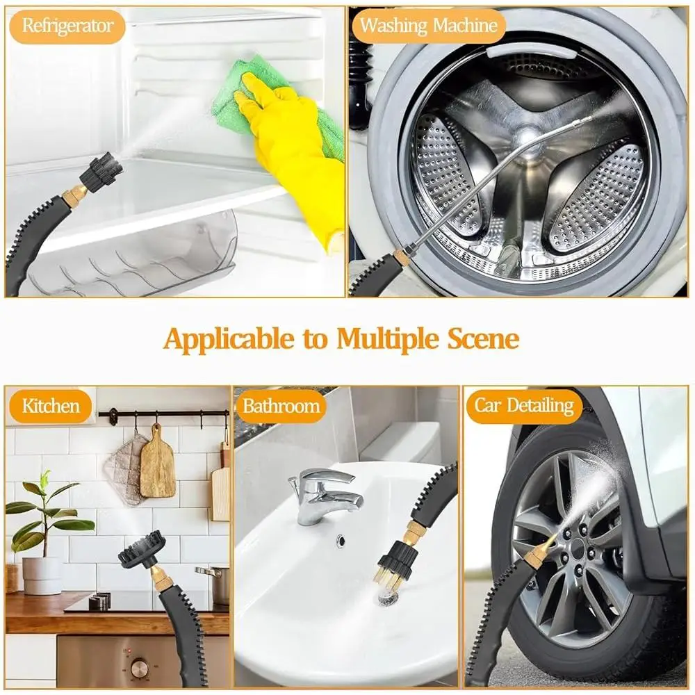 2500W 휴대용 스팀 청소기 가정용 청소를위한 고압 휴대용 기선 여러 액세서리가있는 자동차 실내 장식 주방