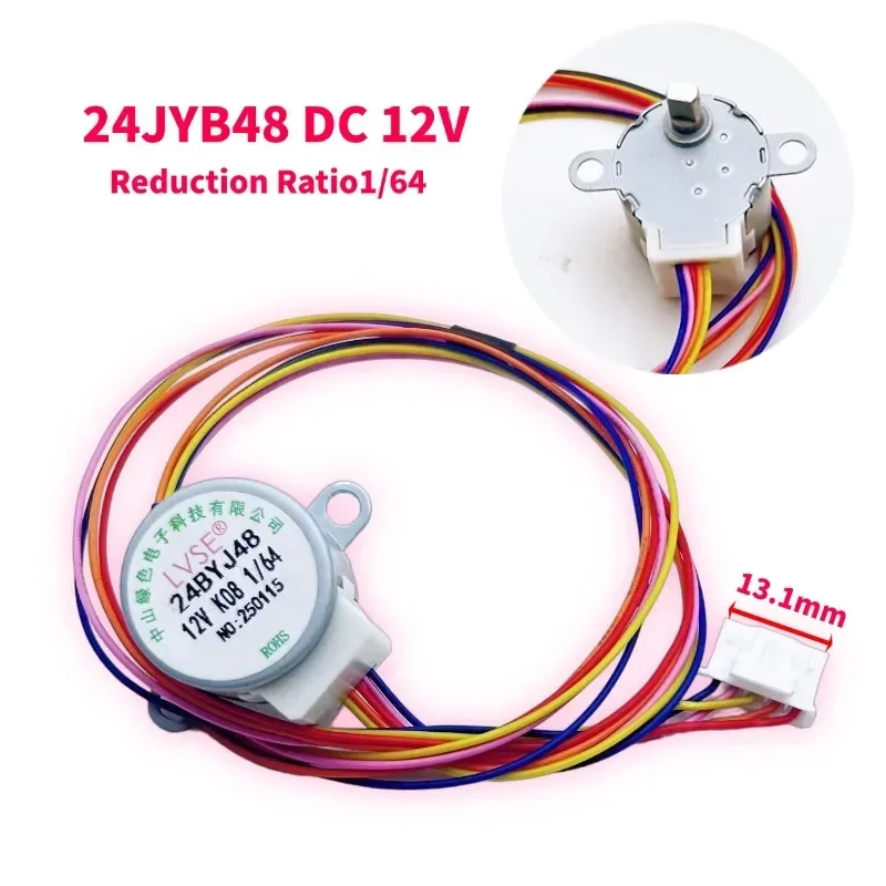 3pcs 24BYJ48 5V Stepper Motor with Reduction Gear – Permanent Magnet, 1/64 Ratio, for Security Cameras, Stage Lighting