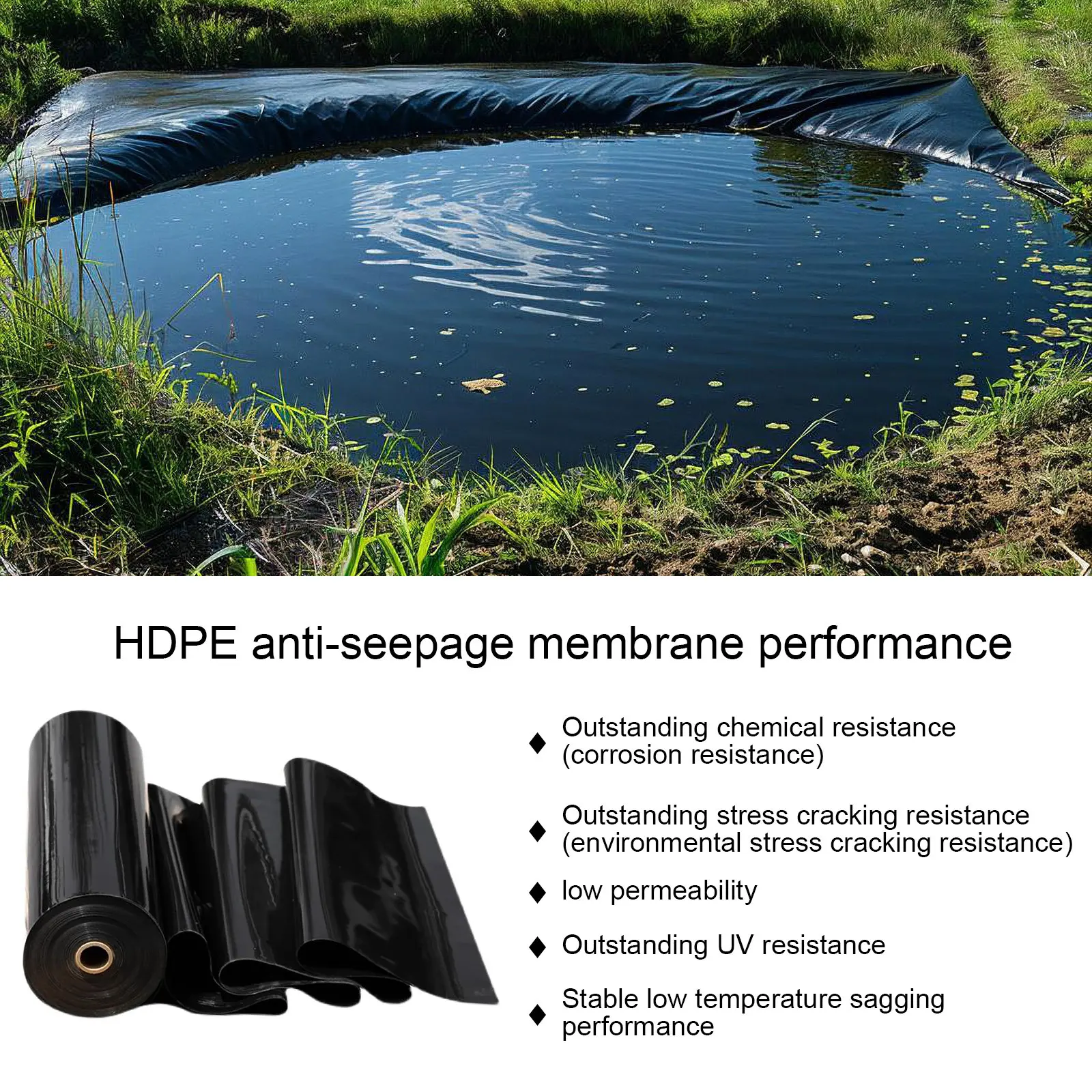 Waterproof Liner Film Fish Pond Liner Garden Pools Reinforced HDPE Heavy Duty Guaranty Landscaping Garden Pool Pond