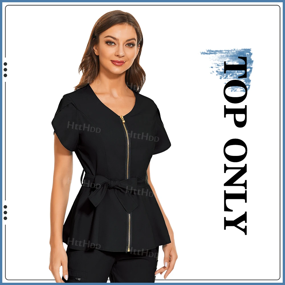 Beauty Spa Uniformen Modisches Kurzarmhemd Hochwertige medizinische Peelings Frauen Veterinäruniform Top Weiche Stilljacke – Detail 10