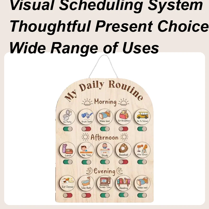 Kids Daily Routine Chart Morning Bedtime Routine Charts for Toddler Educational Toys Wood Planner Boards Morning School Supplies