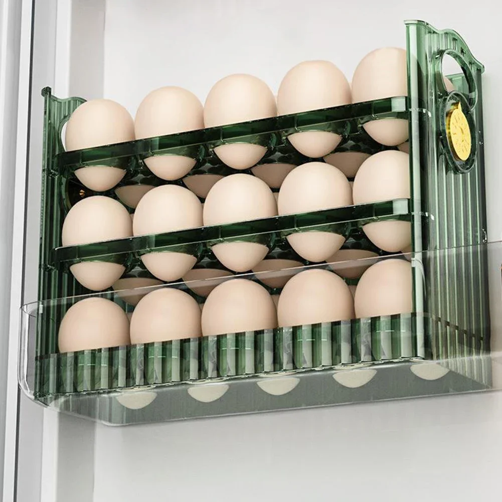 30 Grids Egg Storage Box Refrigerator Organizer Food Containers Multi-Layer Egg Tray Egg Holder Dispenser Kitchen Storage Box