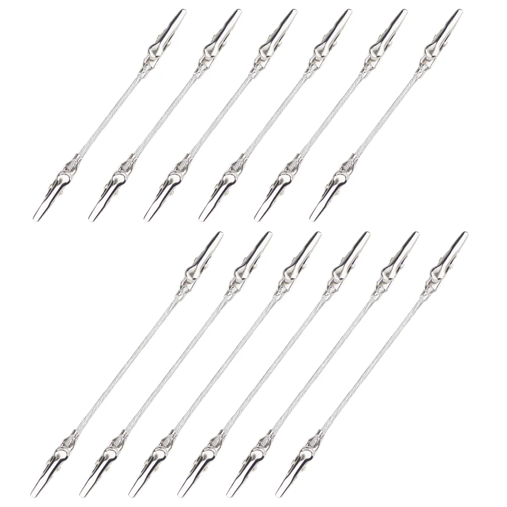 12 Pcs Picture Frame Multipurpose Double Notes Holder Office Alligator Clips Ends Clamps Metal DIY for Photo