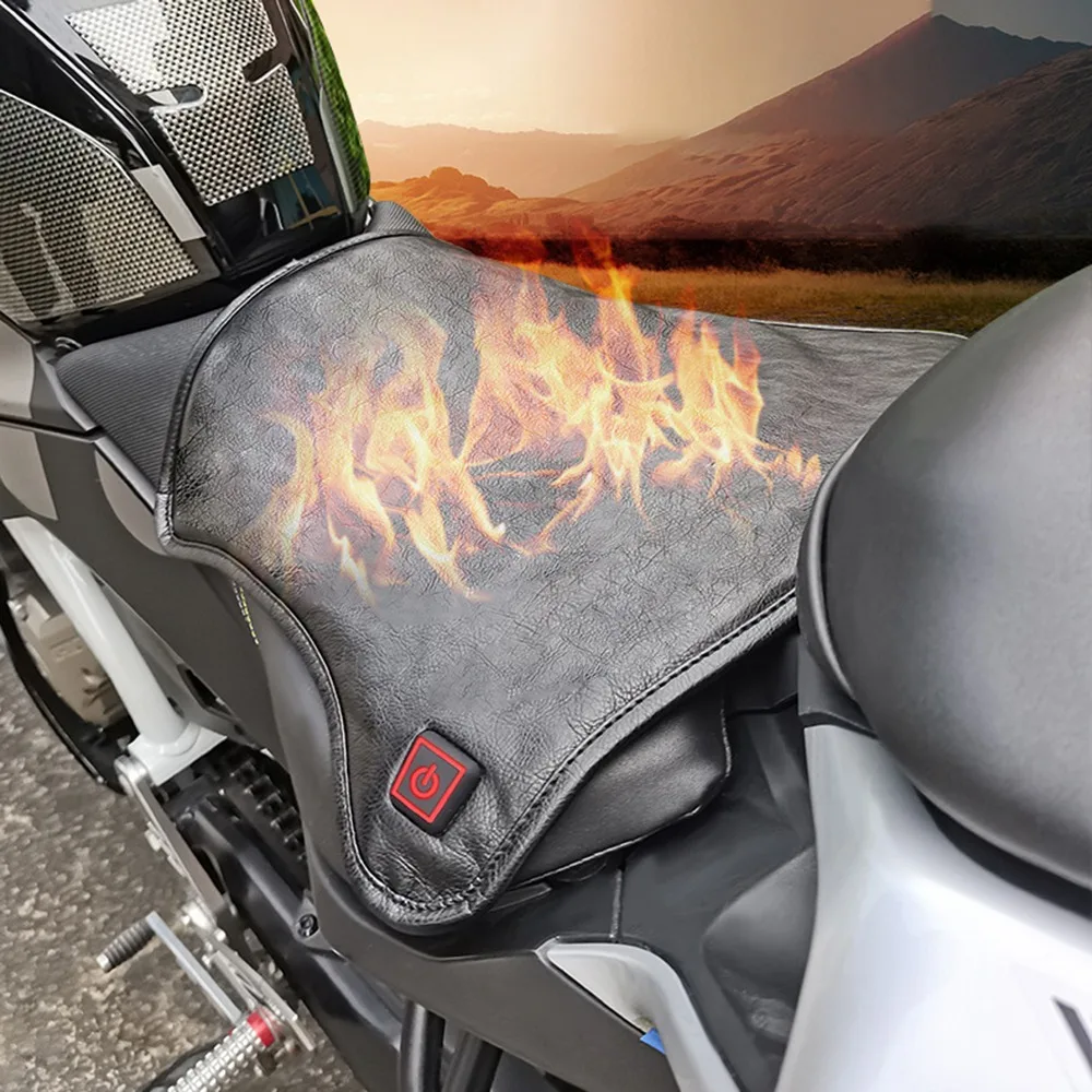 12V Motorcycle ATV Seat Heated Cushion Universal Electric Heating Pad Mat for Warmer Seat Cover