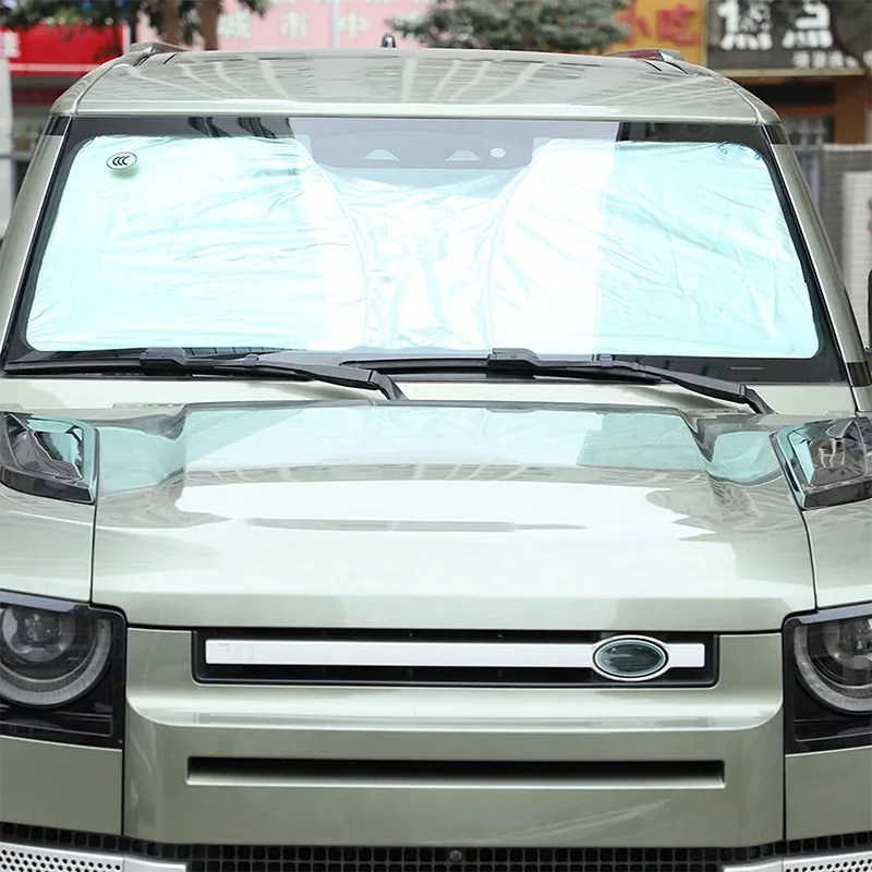 

Silver Car Front Windshield Sunshade Sun Protection Visor Sunshade For Land Rover Defender 90 110 130 2020-2024 Car Accessories