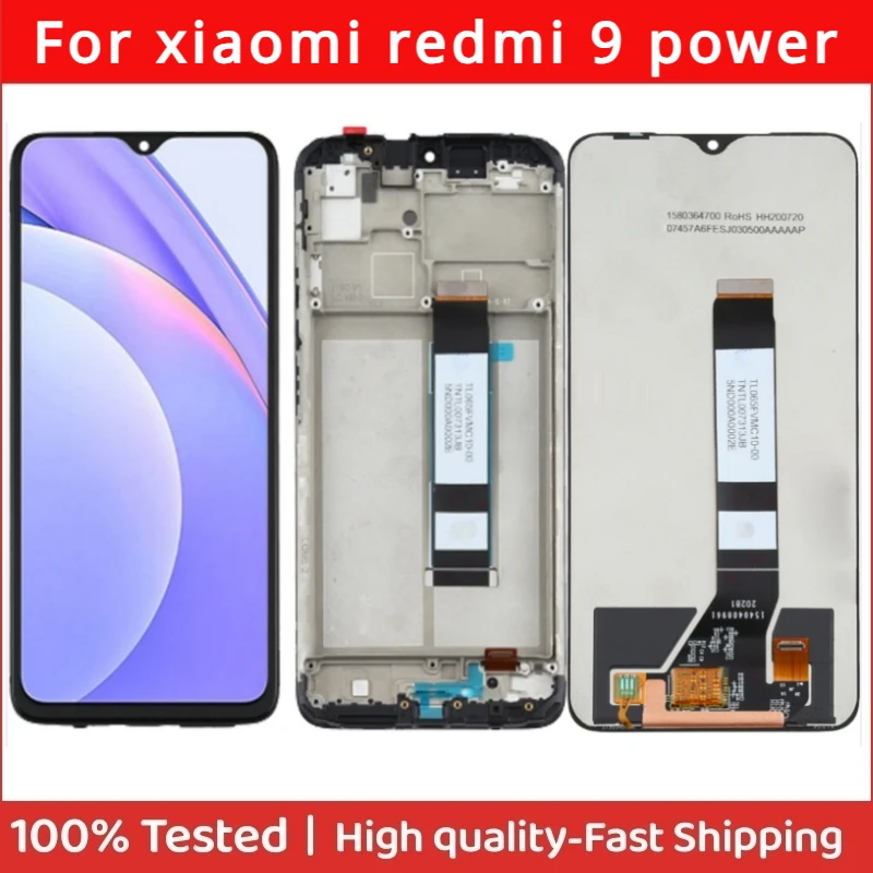 

6.53" IPS For Redmi 9 Power M2010J19SI M2010J19SL LCD Display Touch Screen Digitizer Assembly With Frame