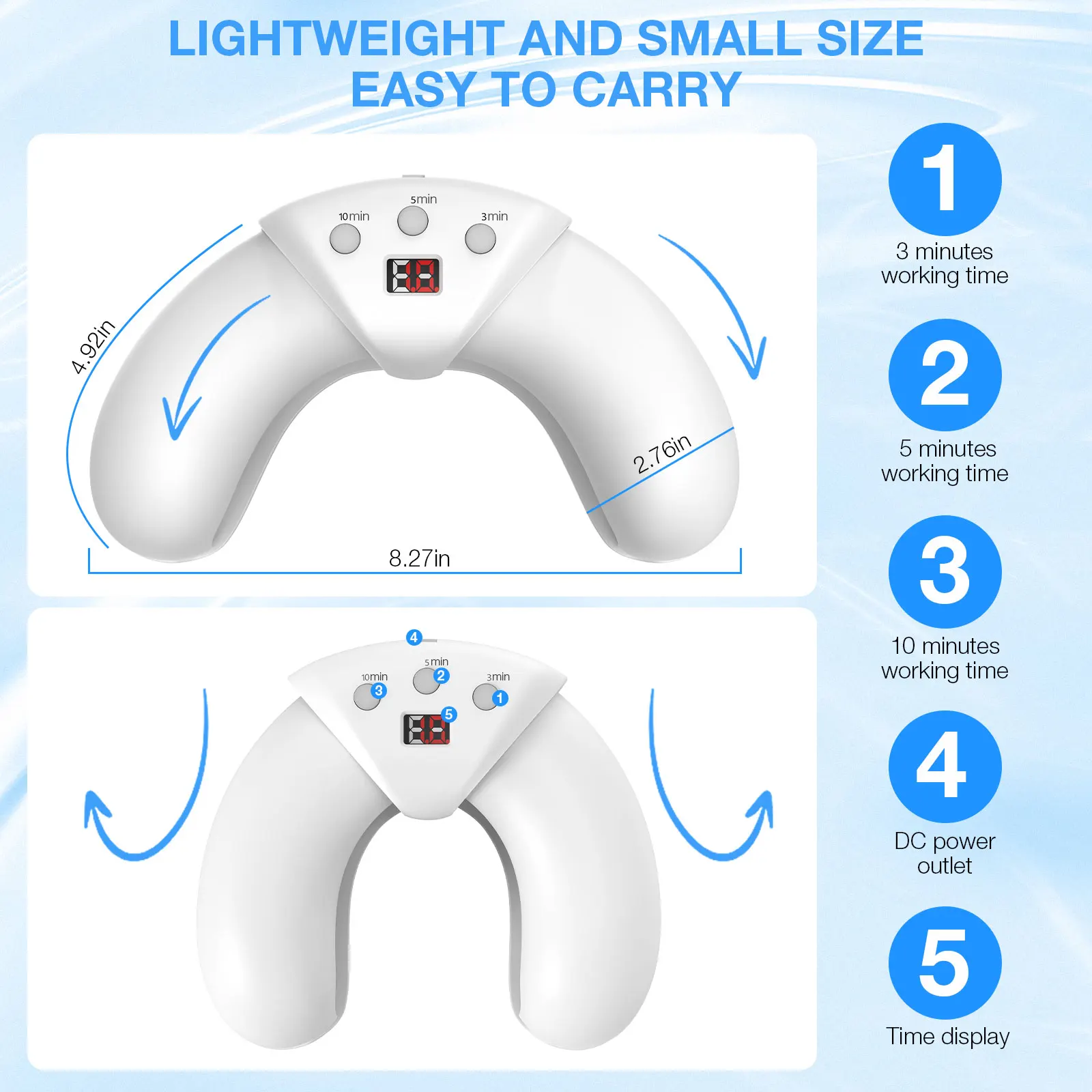 KTS Semi-arc Nail Fungus Laser Device 12x470nm 6x910nm Cure Onychomycosis Toenail Fingernail Fungal Therapy Time display 2000mA