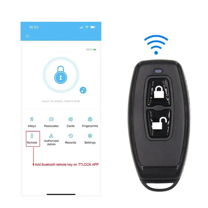 BTLIFE-6X 2,4 Ghz Control remoto inalámbrico Bluetooth llavero para TTLOCK cerradura de puerta inteligente dispositivos inteligentes funciona con la aplicación Ttlock