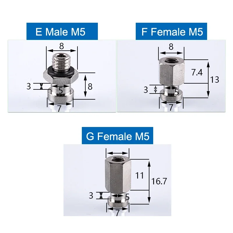 5PCS Manipulator Vacuum Sucker Fittings Hardware Adapter M4 M5 Thread Big Head Small Head Pneumatic Accessories Suction Cup Base