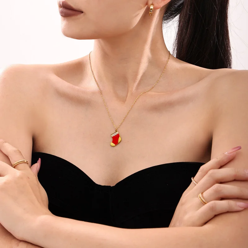 meias-vermelhas-gota-de-oleo-zircao-pingente-colar-nicho-bonito-aco-inoxidavel-banhado-a-ouro