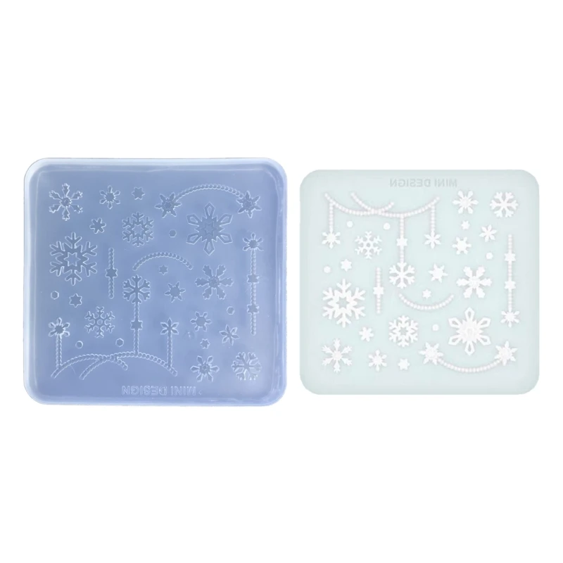 

Silicone DIY Craft Mold Beautiful Snowflake Ornament Moulds Silicone Material for DIY Crafts and Cake Decoration R3MC