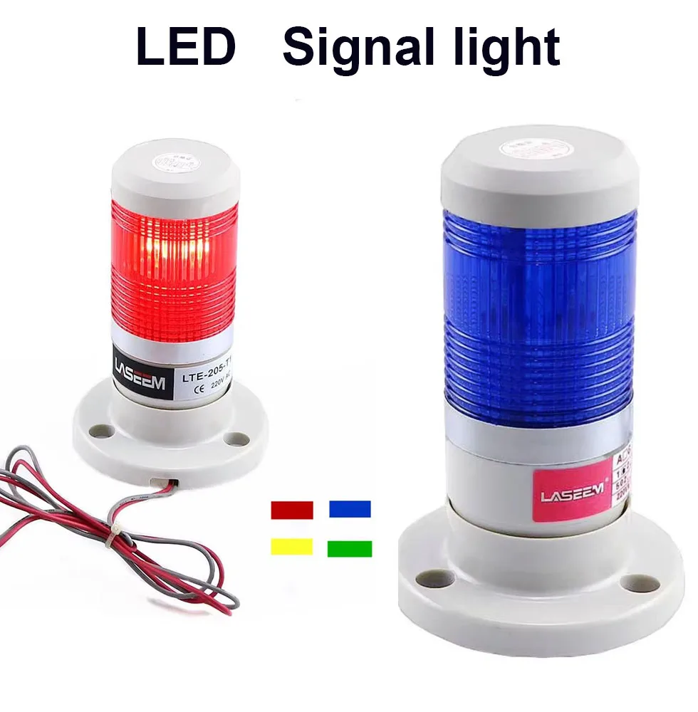 LED Industrial Red Yellow Blue Green Signal Tower Warning Lamp Stack Light Alarm Apparatus 12V 24V 110V 220V