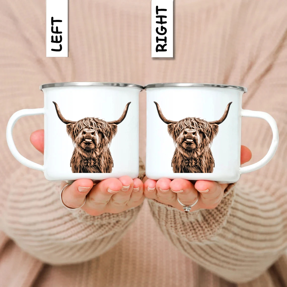 كوب قهوة للسفر من المينا ، طقم فناجين شاي الثور الحيواني ، أكواب تخييم خارجية ، مناسب للمشروبات ، استخدام المنزل والمكتب ، نزهات صيد الأسماك ، 12 أونصة #2