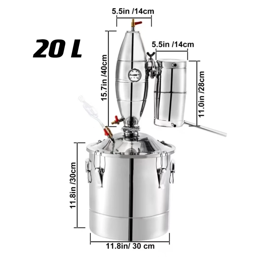 

20L Alcohol Distillation Equipment Alcohol Still Wine Making Boiler Home Kit Liquor/Water/Whisky/Wine Distiller