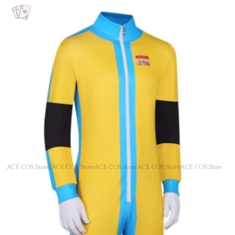

ACE COS Store Anime Cosplay Game Dispatch Cosplay Waterboy Herman Costume Superhero Jumpsuit Roleplay Clothing Uniform Cape Wig