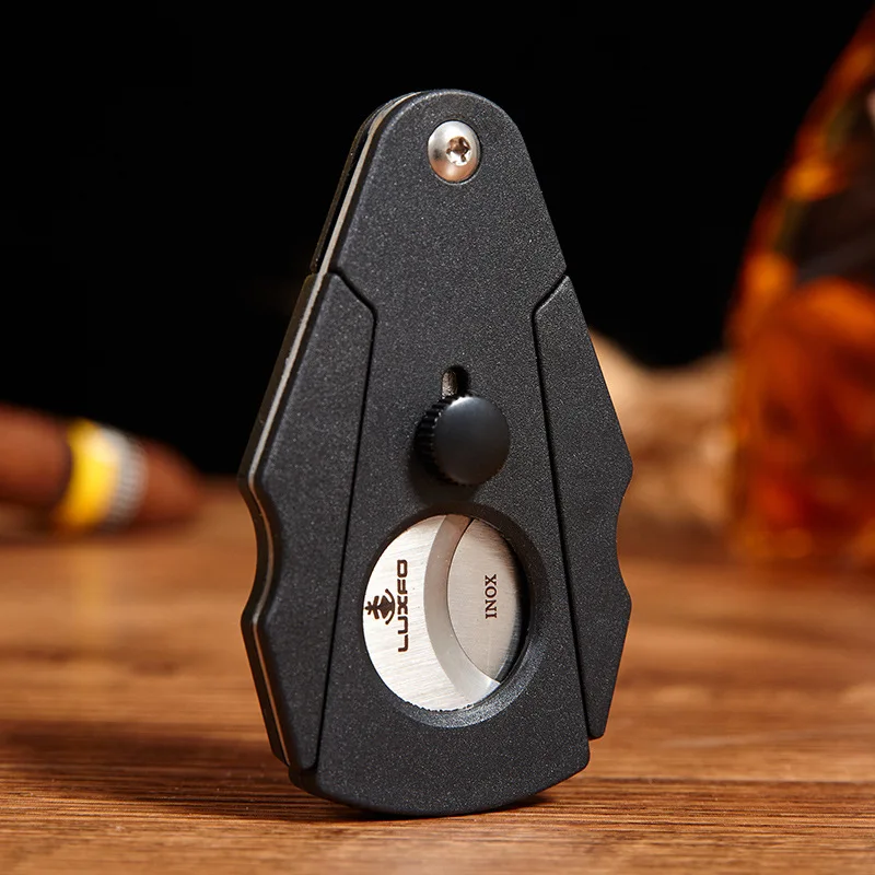 New Black Cigar Cutter Knife Cigar Scissors Stainless Steel Double Blades Cigar Puncher Guillotine Smoking Accessories Men Gifts