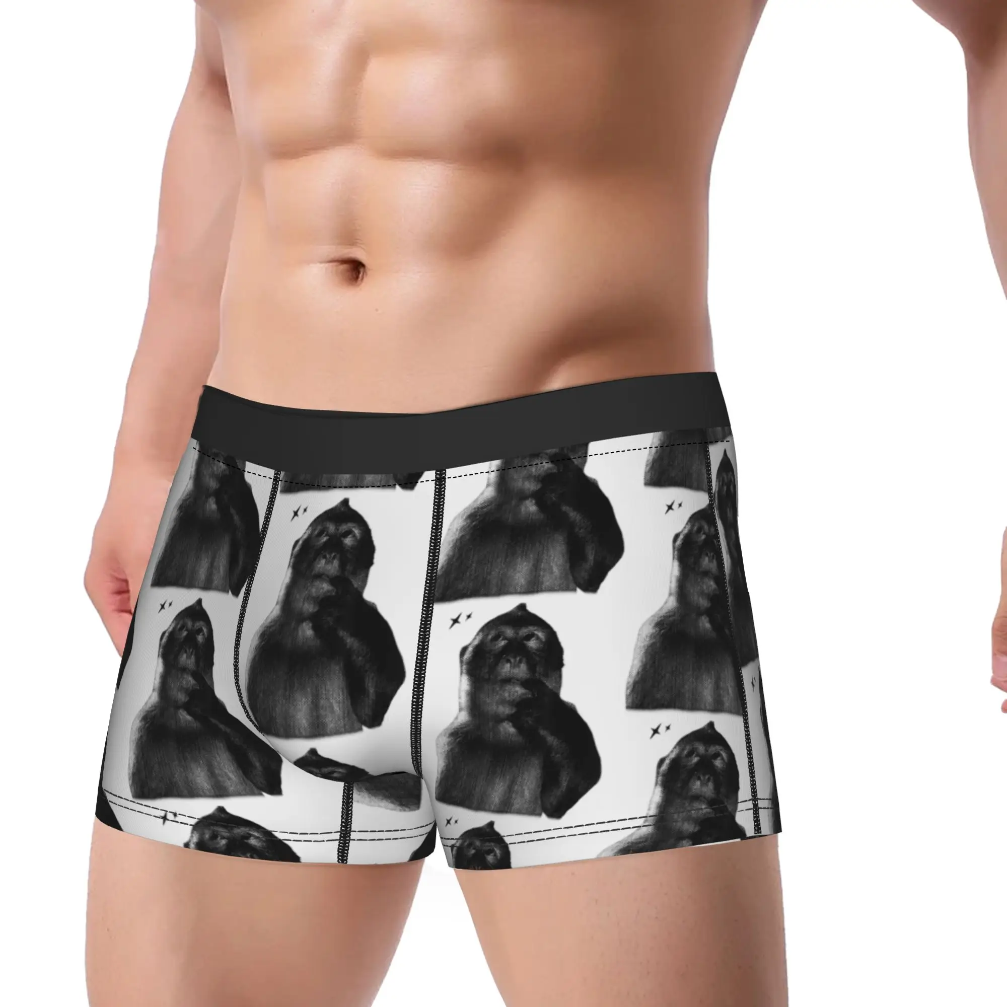 Thinking Monkey Meme  Merch Boxers Briefs Funny Underwear  Boxer Pants Gag Gifts For Man