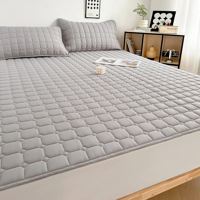 1pc Quilted Thick Mattresses Toppers Waterproof Mattress Pad Cover All-Season Elastic Corner Straps Fits Up To 30cm Bed