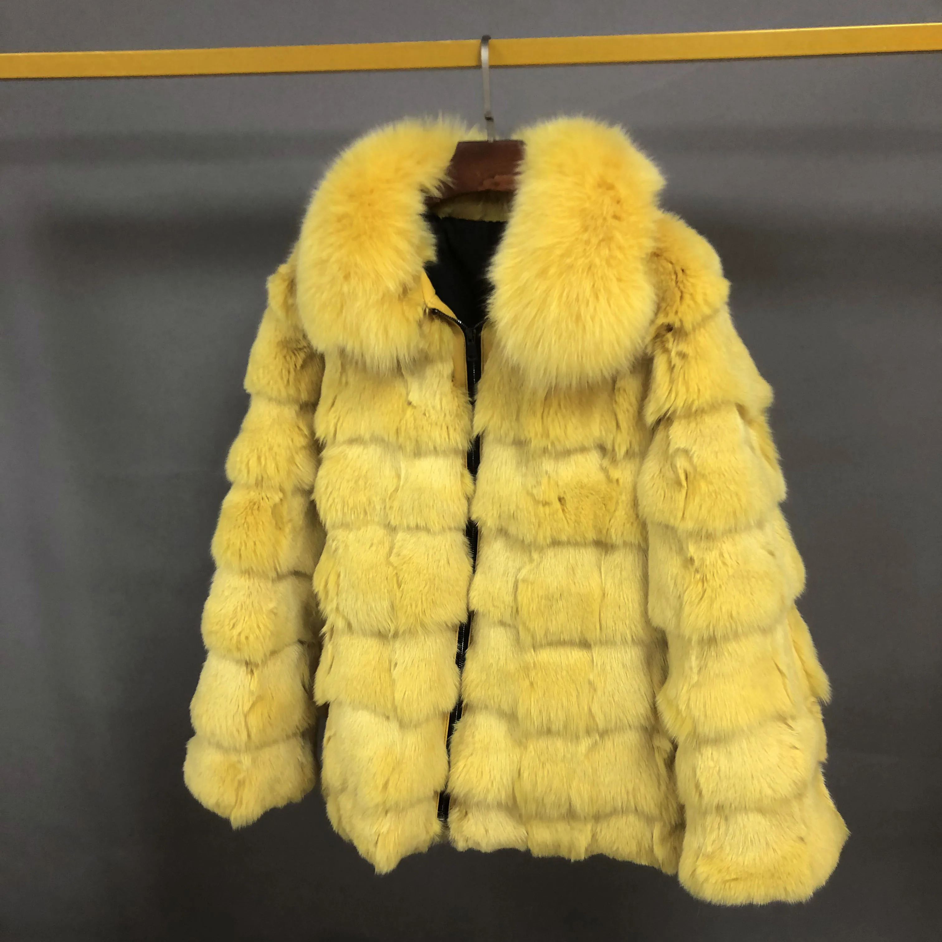 OEM Wholesale Real Men Fox Fur Jacket Customize Plus Bigger Size Genuine Mens Fur Collar Winter Coat