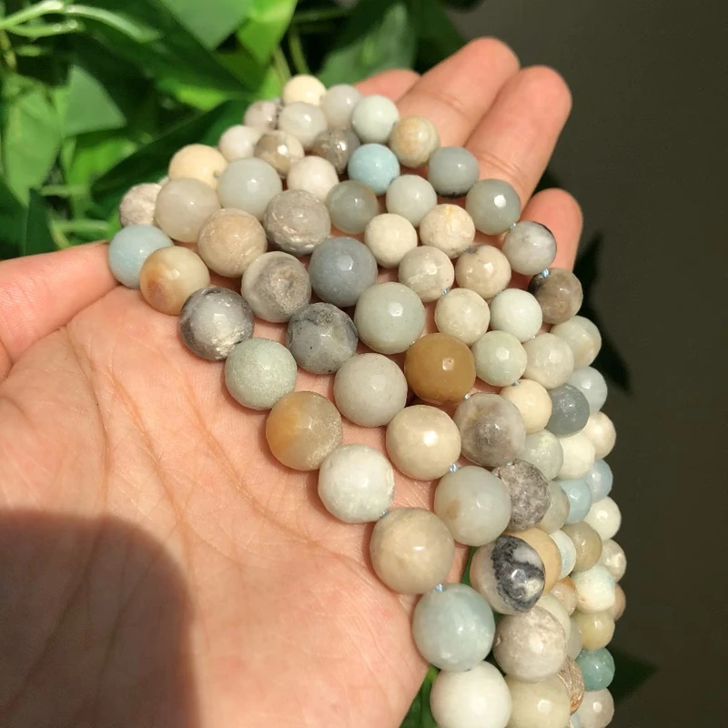 Natural Stone Amazonite Round Beads for Jewelry Making Perles Gem Loose Beads Diy Bracelet Necklace 15'' 4/6/8/10/12mm