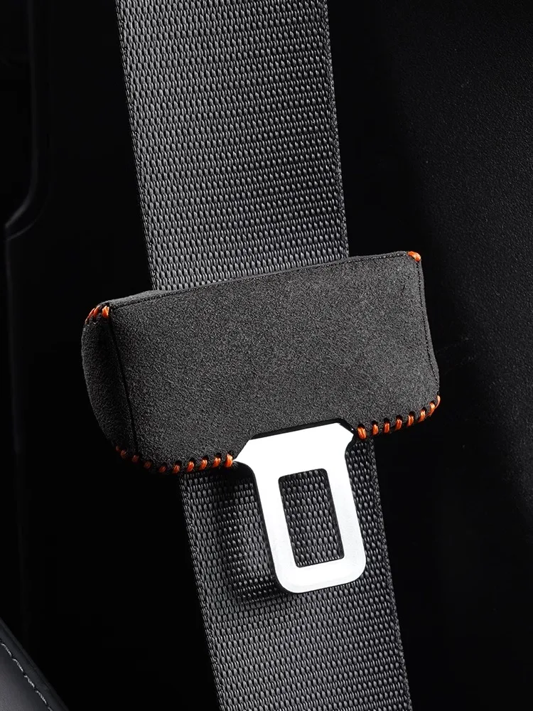 Car Interior Seat Belt Clip Buckle Alcan tara Suede Safety Belt Anti-Scrape Protective Sleeve Cover Modified Accessories