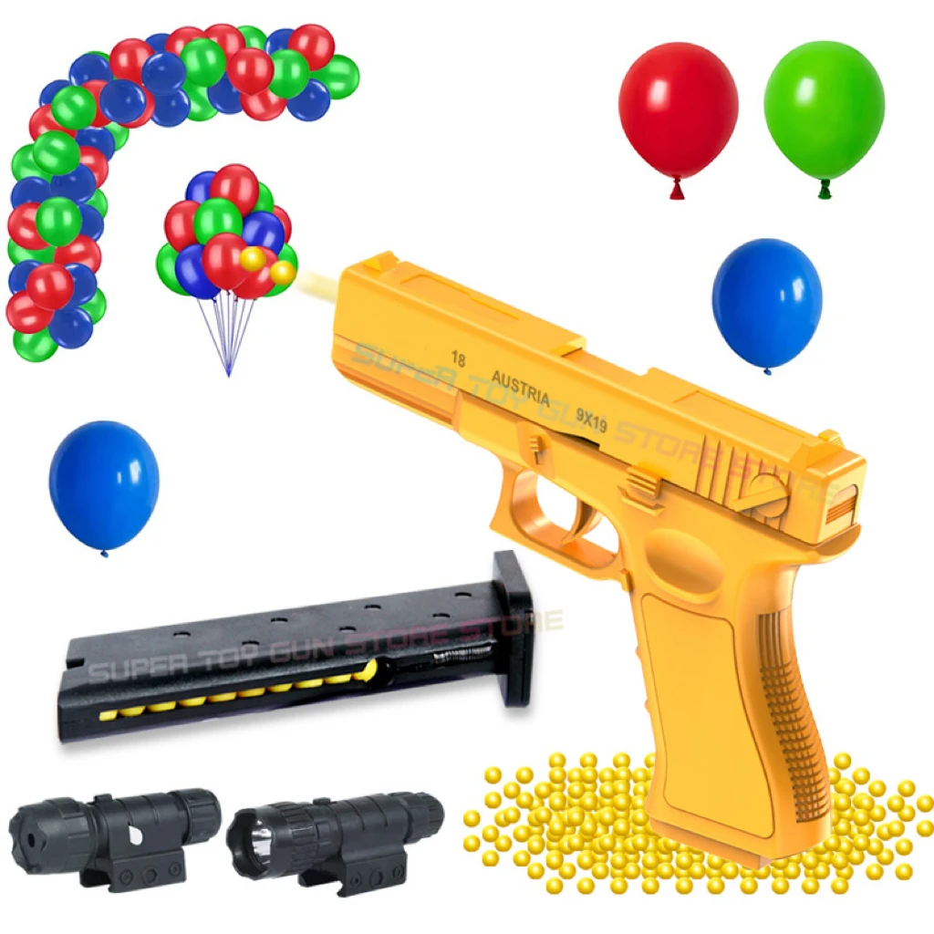 2025年 トイガン G18 マニュアルボルト ソフトエアガン アウトドア CSシューティング バルーンゲーム 小道具 (風船付き)